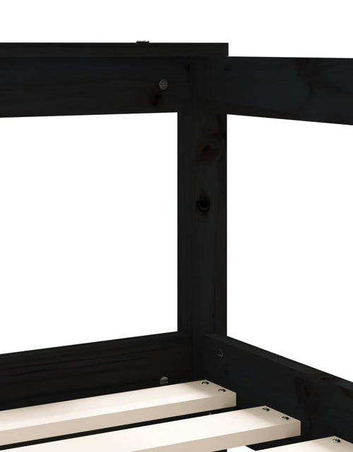 Загрузите изображение в средство просмотра галереи, Cadru de pat copii cu sertare, negru, 70x140 cm, lemn masiv pin - Lando
