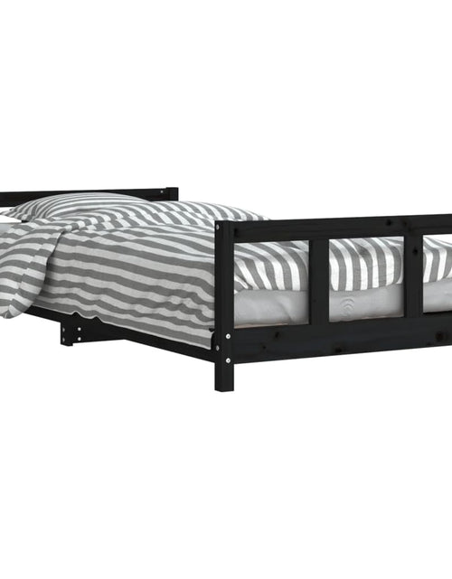 Загрузите изображение в средство просмотра галереи, Cadru de pat pentru copii, negru, 90x190 cm, lemn masiv de pin - Lando

