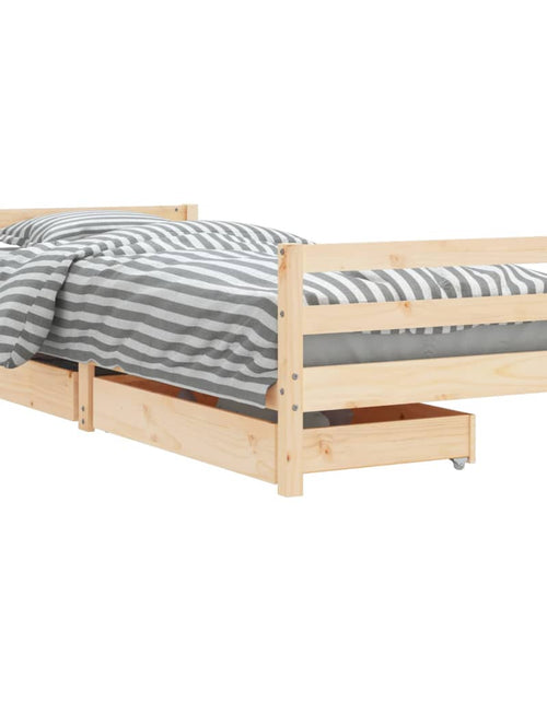 Încărcați imaginea în vizualizatorul Galerie, Cadru de pat pentru copii cu sertare, 90x190 cm, lemn masiv pin - Lando

