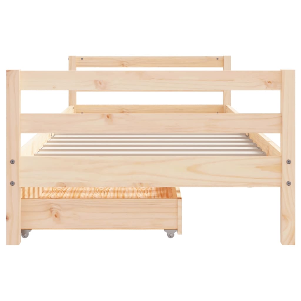 Cadru de pat pentru copii cu sertare, 90x190 cm, lemn masiv pin - Lando