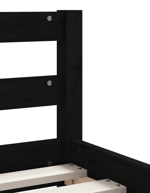 Загрузите изображение в средство просмотра галереи, Cadru de pat copii cu sertare, negru, 90x190 cm, lemn masiv pin - Lando
