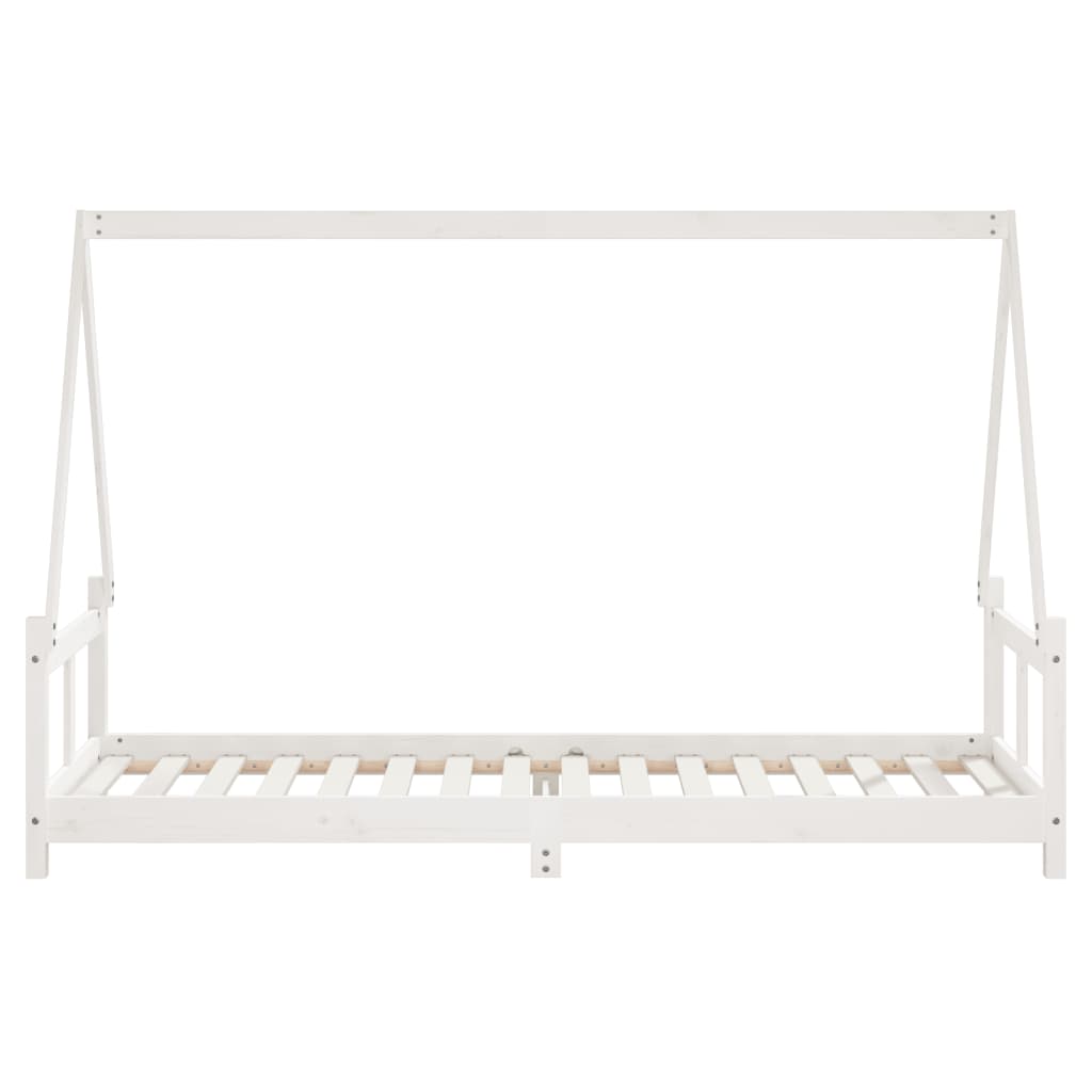 Cadru de pat pentru copii, alb, 80x200 cm, lemn masiv de pin - Lando