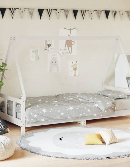 Загрузите изображение в средство просмотра галереи, Cadru de pat pentru copii, alb, 90x200 cm, lemn masiv de pin - Lando
