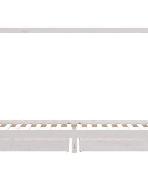 Загрузите изображение в средство просмотра галереи, Cadru pat copii cu sertare, alb, 80x200 cm, lemn masiv de pin - Lando
