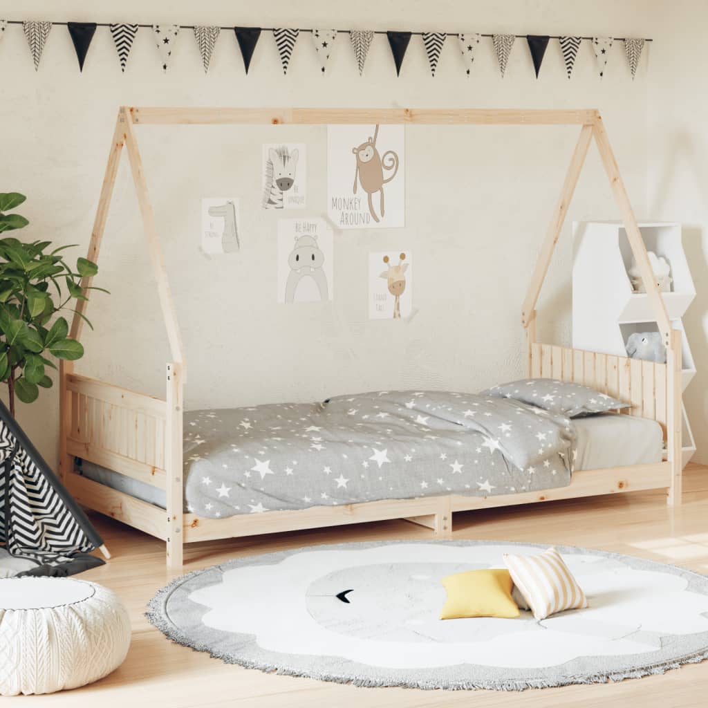 Cadru de pat pentru copii, 90x190 cm, lemn masiv de pin - Lando