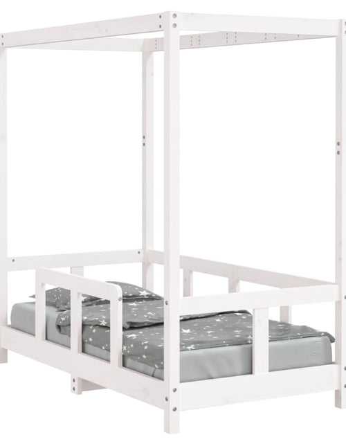 Încărcați imaginea în vizualizatorul Galerie, Cadru de pat pentru copii, alb, 70x140 cm, lemn masiv de pin - Lando
