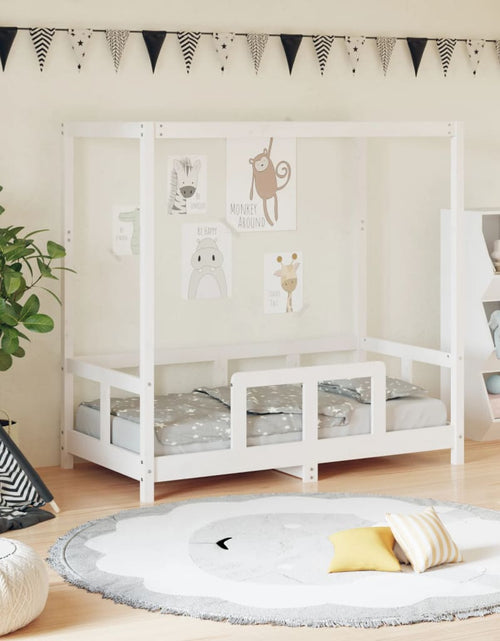 Загрузите изображение в средство просмотра галереи, Cadru de pat pentru copii, alb, 70x140 cm, lemn masiv de pin - Lando
