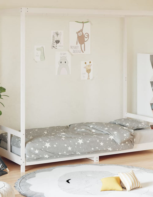 Încărcați imaginea în vizualizatorul Galerie, Cadru de pat pentru copii, alb, 80x200 cm, lemn masiv de pin - Lando
