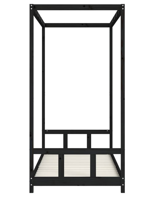 Загрузите изображение в средство просмотра галереи, Cadru pat pentru copii, negru, 90x200 cm, lemn masiv de pin - Lando
