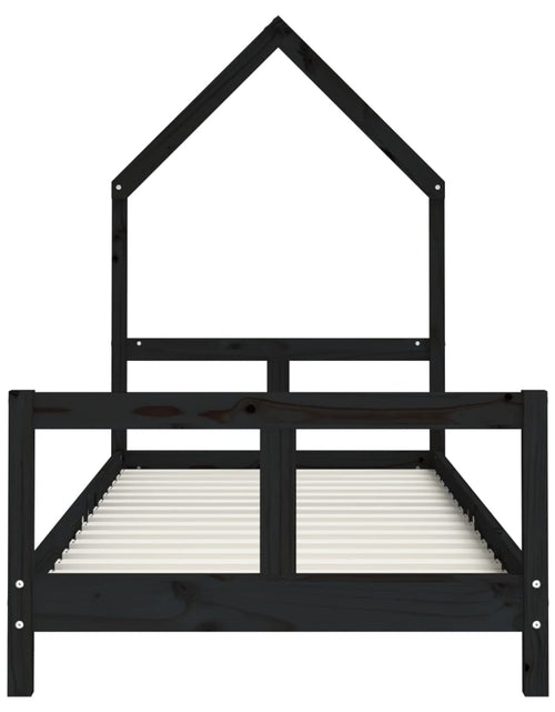 Загрузите изображение в средство просмотра галереи, Cadru de pat pentru copii, negru, 80x200 cm, lemn masiv de pin - Lando
