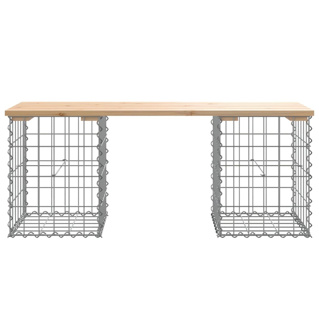 Bancă de grădină, design gabion, 103x31x42 cm, lemn masiv pin