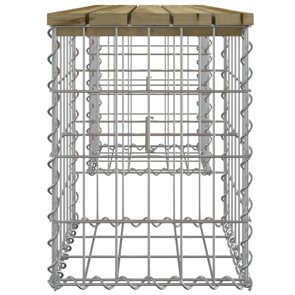 Bancă grădină, design gabion, 103x31x42 cm, lemn pin impregnat Lando - Lando