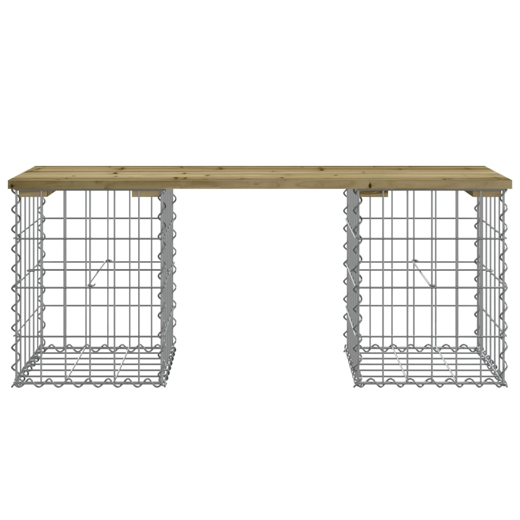 Bancă grădină, design gabion, 103x31x42 cm, lemn pin impregnat Lando - Lando