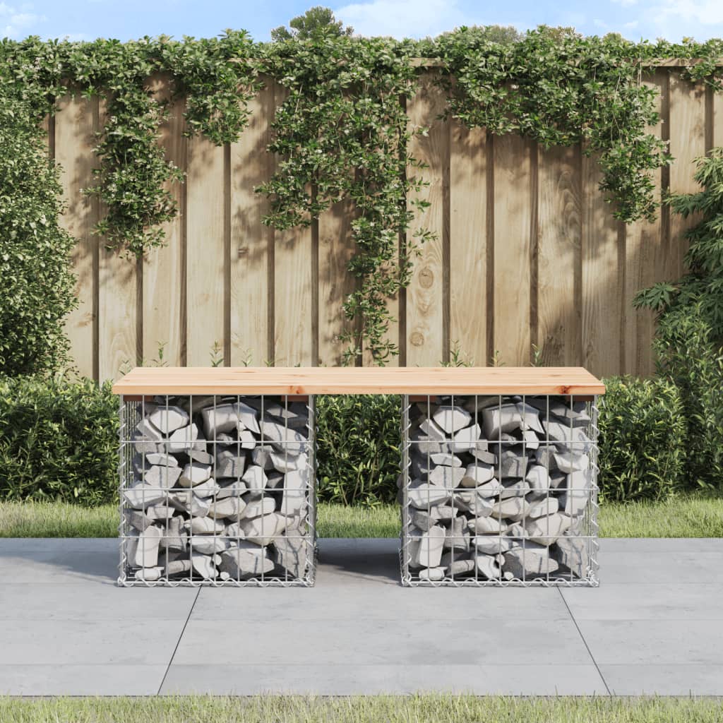 Bancă de grădină, design gabion, 103x44x42cm, lemn masiv de pin Lando - Lando