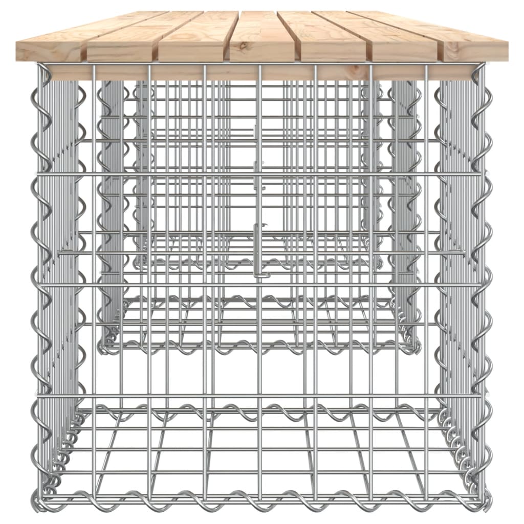 Bancă de grădină, design gabion, 203x44x42cm, lemn masiv de pin Lando - Lando