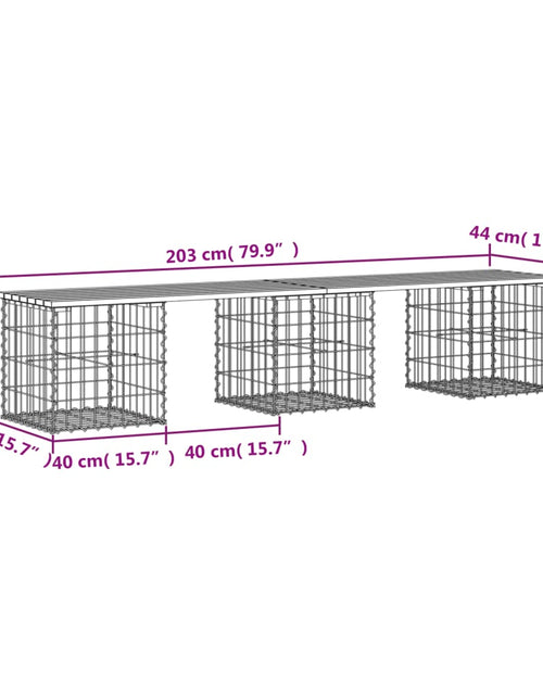 Încărcați imaginea în vizualizatorul Galerie, Bancă de grădină, design gabion, 203x44x42cm, lemn masiv de pin Lando - Lando
