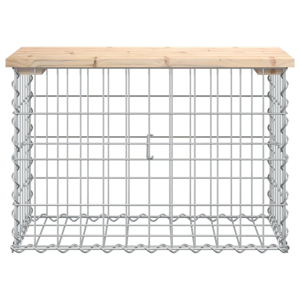 Bancă de grădină, design gabion, 63x31,5x42 cm, lemn masiv pin Lando - Lando