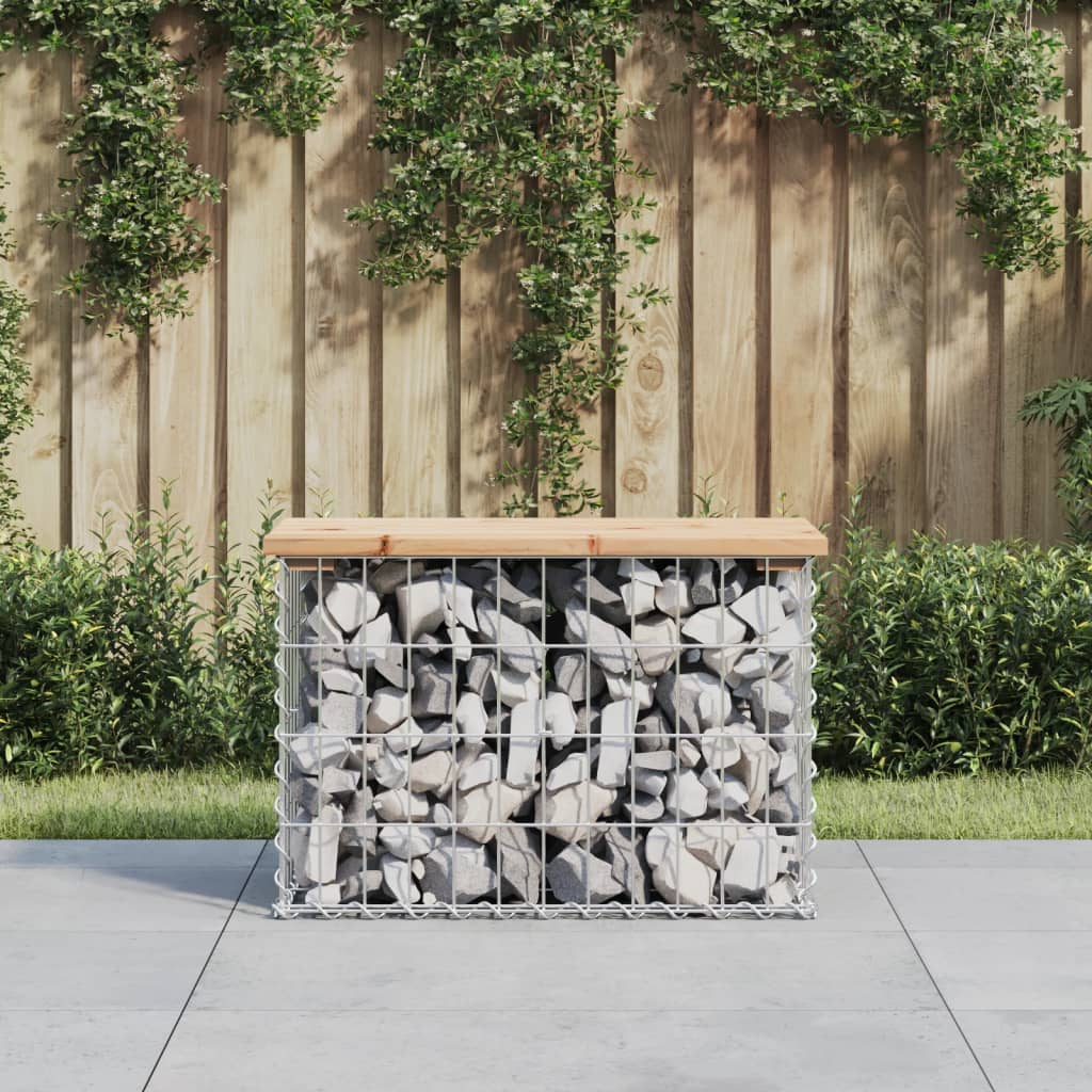 Bancă de grădină, design gabion, 63x31,5x42 cm, lemn masiv pin Lando - Lando