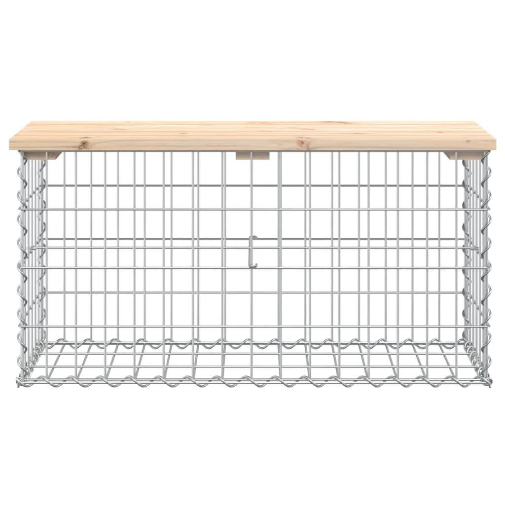 Bancă de grădină, design gabion, 83x31,5x42 cm, lemn masiv pin Lando - Lando