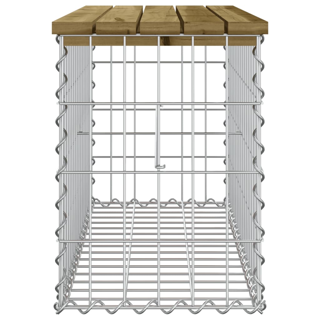 Bancă grădină, design gabion, 83x31,5x42 cm, lemn pin impregnat Lando - Lando