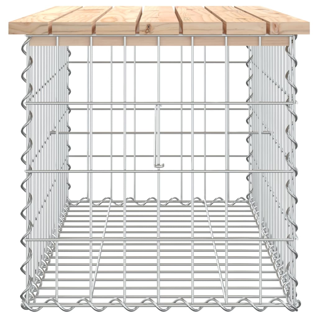 Bancă de grădină, design gabion, 83x44x42 cm, lemn masiv de pin Lando - Lando