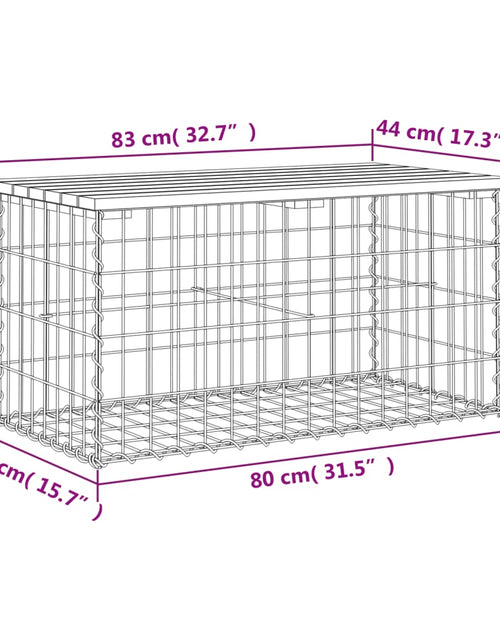 Загрузите изображение в средство просмотра галереи, Bancă de grădină, design gabion, 83x44x42 cm, lemn masiv de pin Lando - Lando
