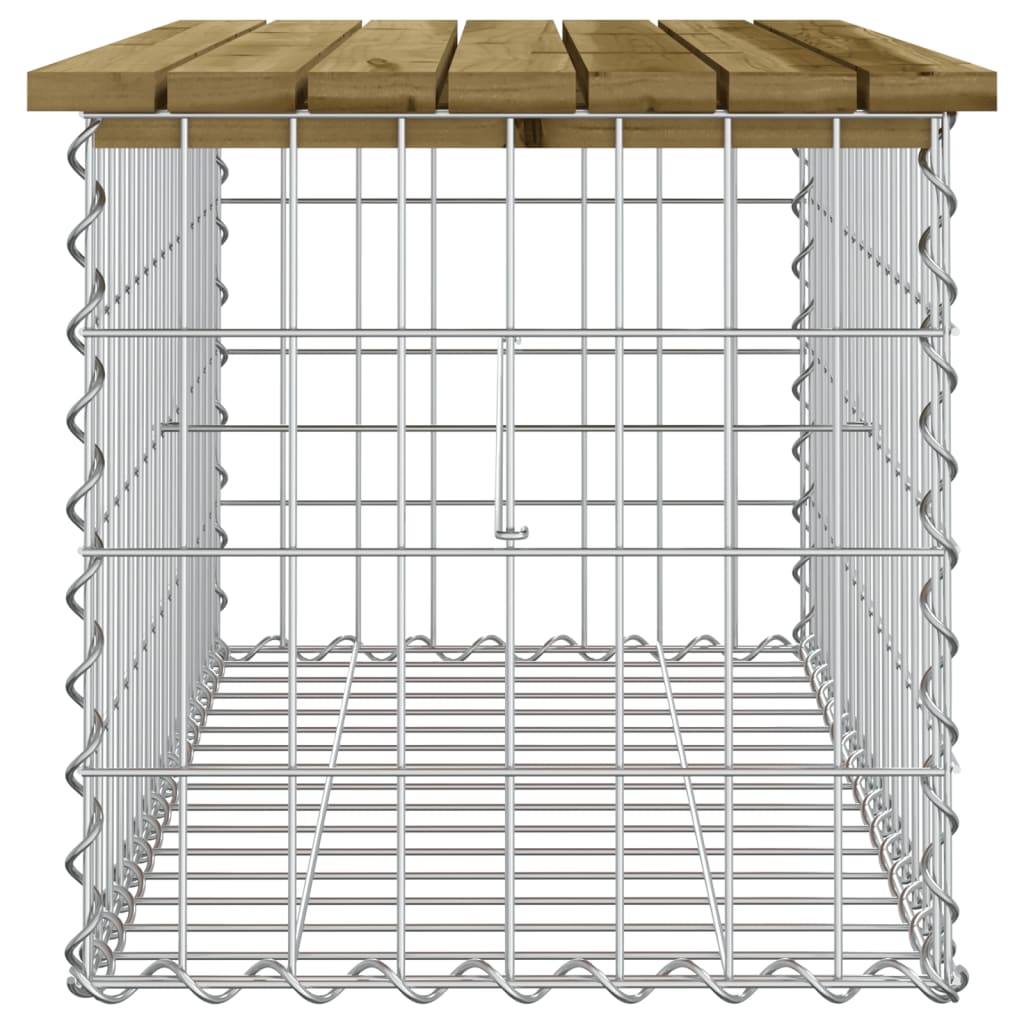 Bancă grădină, design gabion, 83x44x42 cm, lemn pin impregnat Lando - Lando