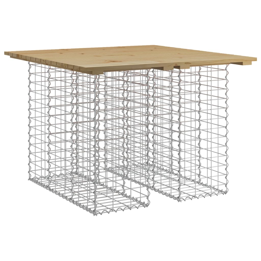 Bancă grădină, design gabion, 100x102x72 cm, lemn pin impregnat Lando - Lando