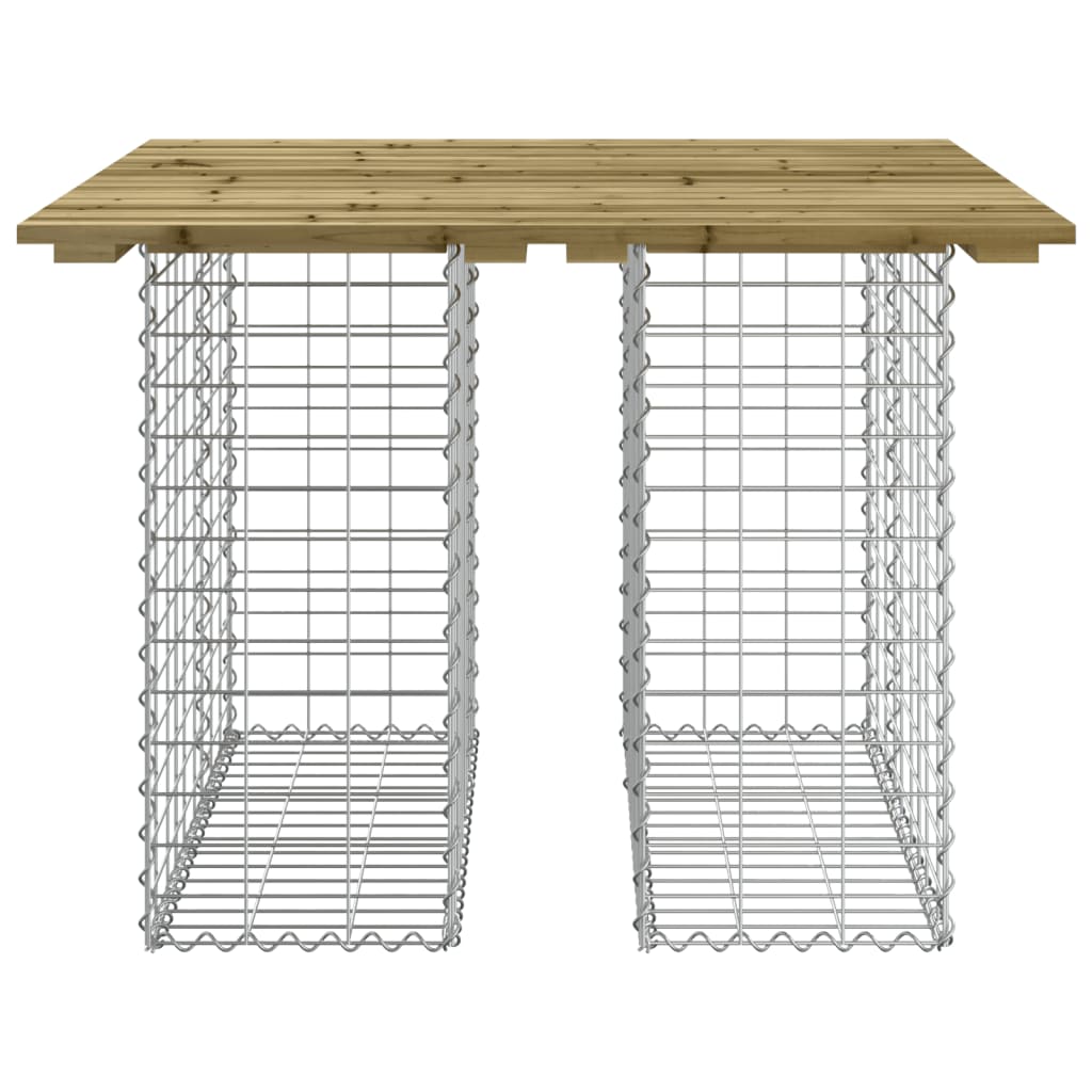 Bancă grădină, design gabion, 100x102x72 cm, lemn pin impregnat Lando - Lando