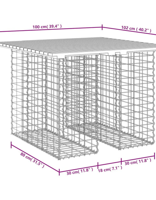 Încărcați imaginea în vizualizatorul Galerie, Bancă grădină, design gabion, 100x102x72 cm, lemn pin impregnat Lando - Lando
