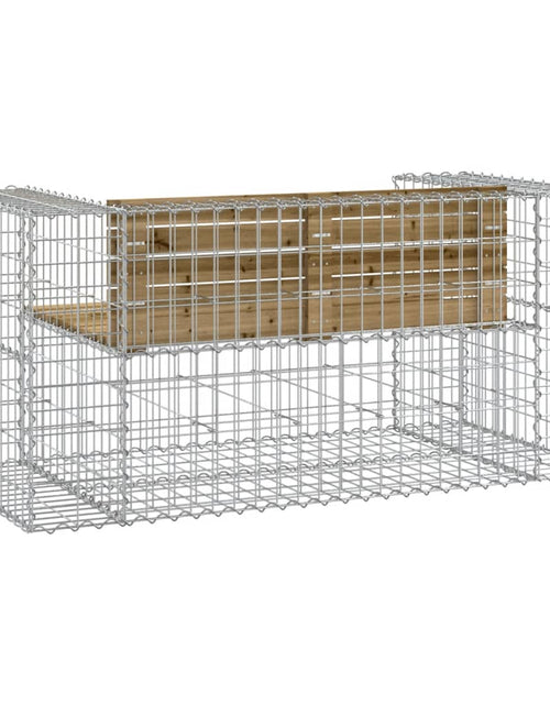 Încărcați imaginea în vizualizatorul Galerie, Bancă grădină, design gabion, 143x71x65,5cm, lemn pin impregnat Lando - Lando
