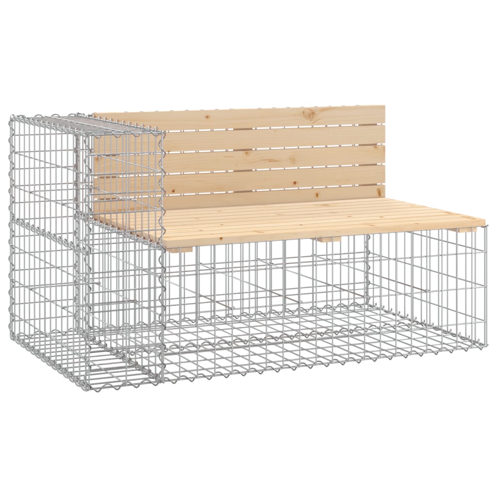 Bancă de grădină design gabion, 122x71x65,5 cm, lemn masiv pin Lando - Lando