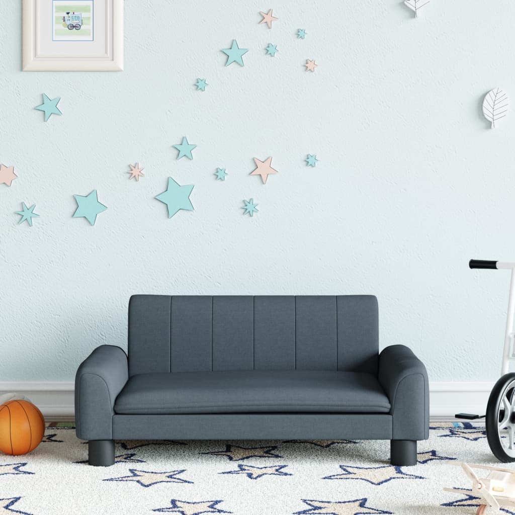Canapea pentru copii, gri, 70x45x30 cm, material textil - Lando