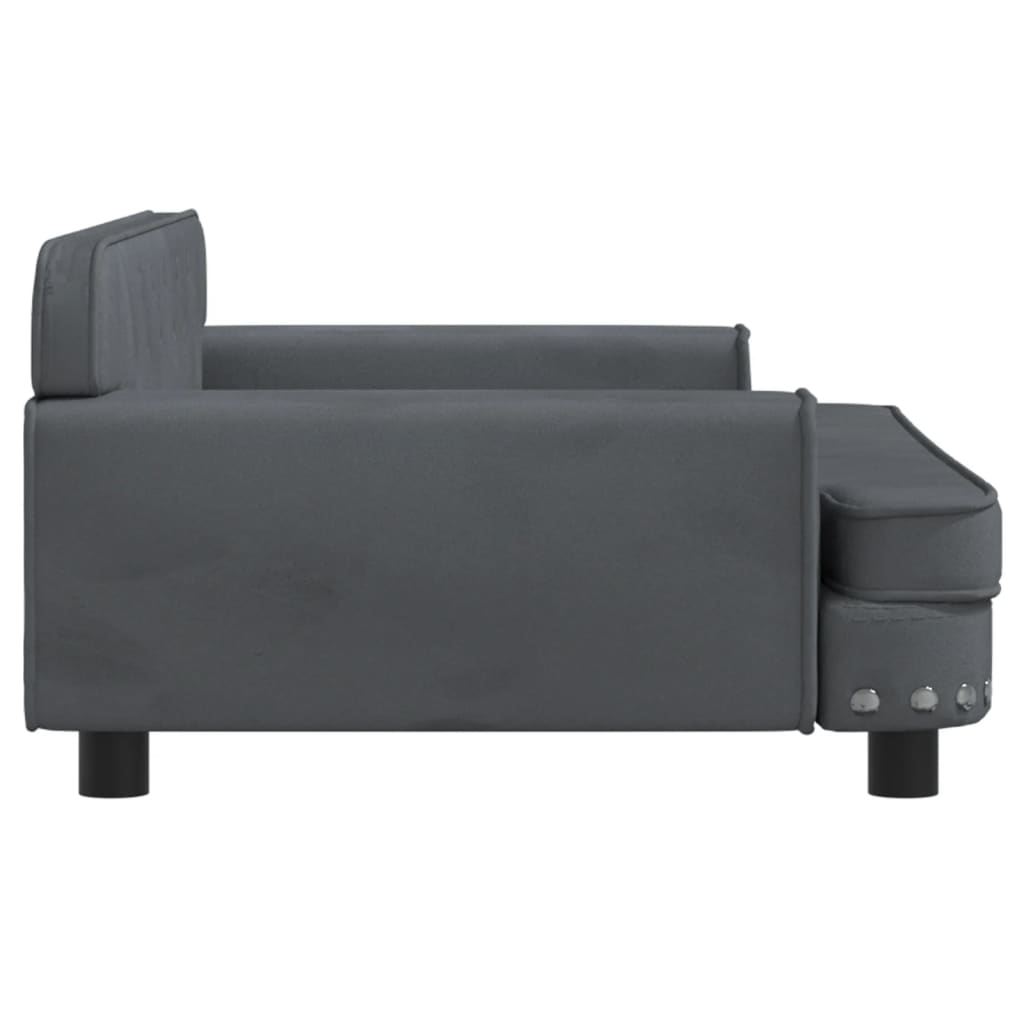 Canapea pentru copii, gri închis, 90x53x30 cm, catifea - Lando