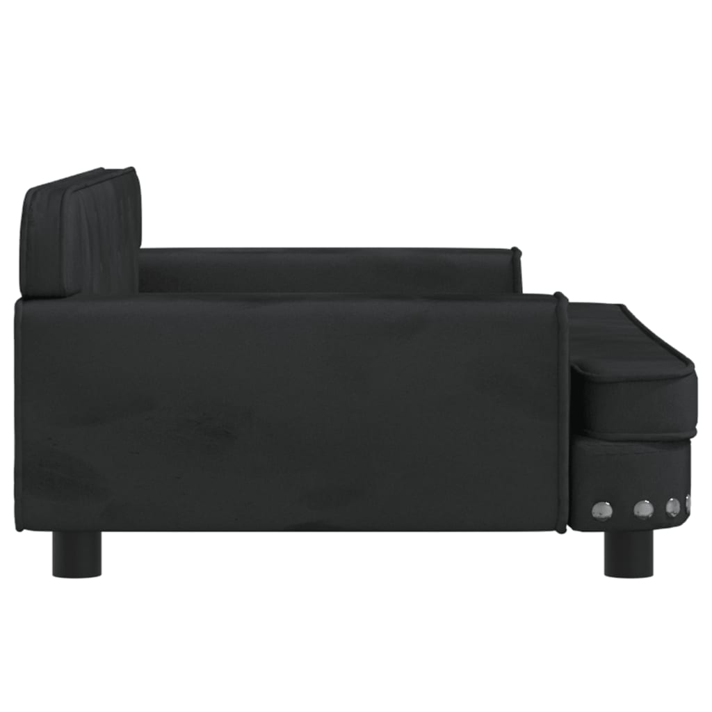 Canapea pentru copii, negru, 90x53x30 cm, catifea - Lando