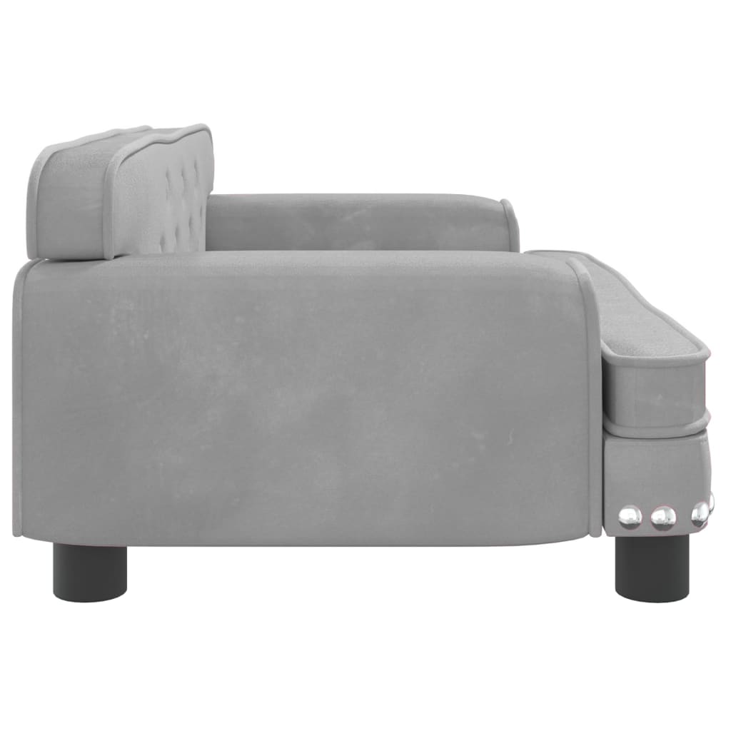 Canapea pentru copii, gri deschis, 70x45x30 cm, catifea - Lando