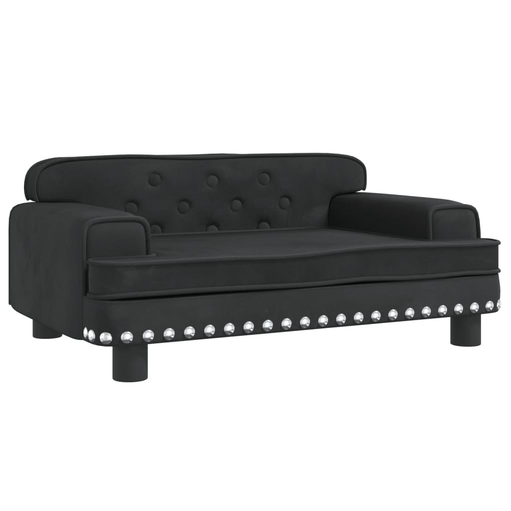 Canapea pentru copii, negru, 70x45x30 cm, catifea - Lando