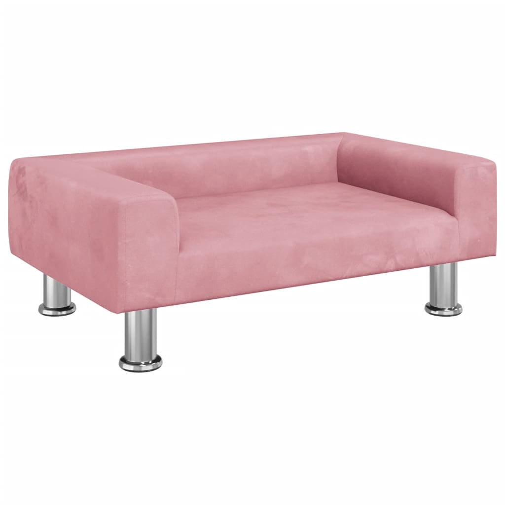 Canapea pentru copii, roz, 70x45x26,5 cm, catifea - Lando