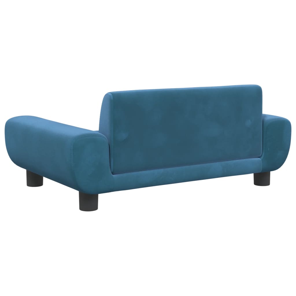 Canapea pentru copii, albastru, 70x45x33 cm, catifea - Lando