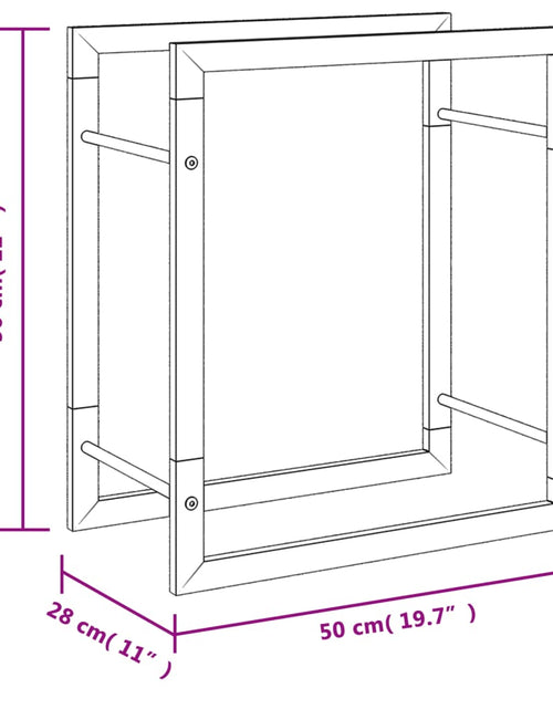 Încărcați imaginea în vizualizatorul Galerie, Suport pentru lemne de foc, 50x28x56 cm, oțel inoxidabil - Lando

