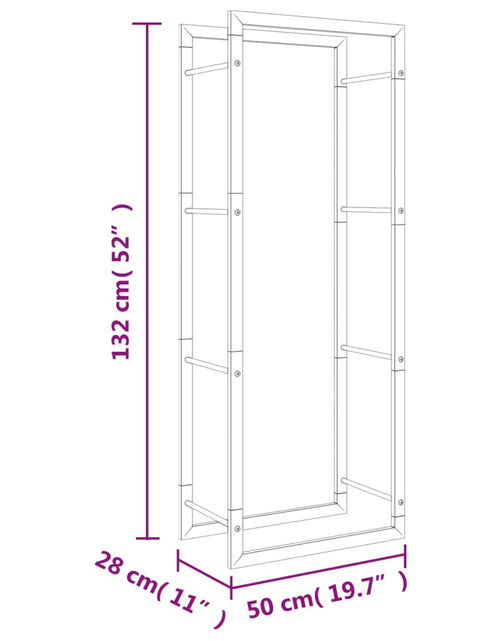 Загрузите изображение в средство просмотра галереи, Suport pentru lemne de foc, 50x28x132 cm, oțel inoxidabil - Lando
