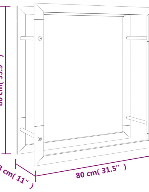 Загрузите изображение в средство просмотра галереи, Suport pentru lemne de foc, 80x28x86 cm, oțel inoxidabil - Lando
