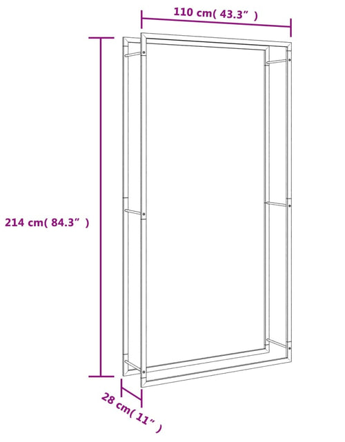 Загрузите изображение в средство просмотра галереи, Suport pentru lemne de foc, 110x28x214 cm, oțel inoxidabil - Lando
