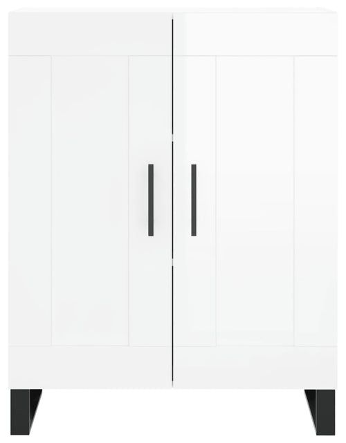 Încărcați imaginea în vizualizatorul Galerie, Dulap înalt, alb extralucios, 69,5x34x180 cm, lemn compozit - Lando
