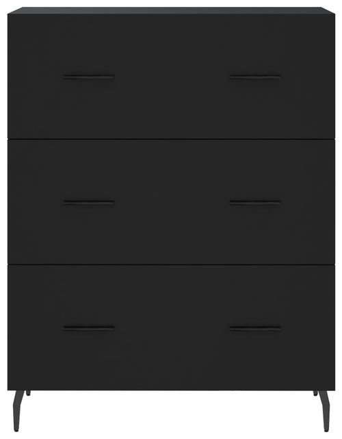 Загрузите изображение в средство просмотра галереи, Dulap înalt, negru, 69,5x34x180 cm, lemn compozit - Lando
