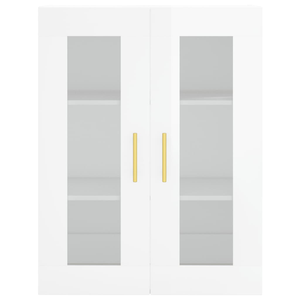 Dulap înalt, alb extralucios, 69,5x34x180 cm, lemn compozit - Lando