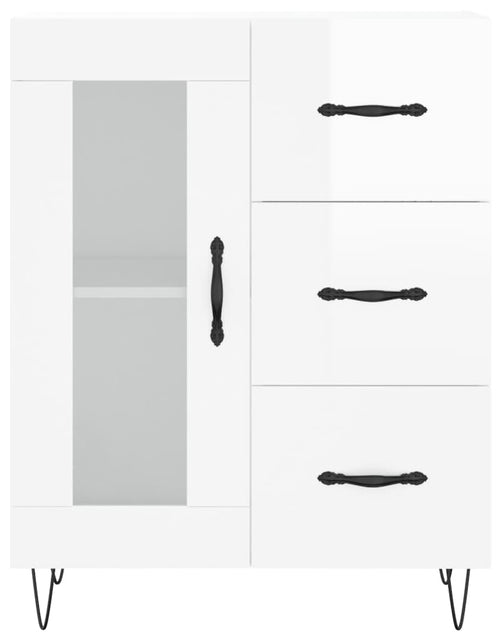 Încărcați imaginea în vizualizatorul Galerie, Dulap înalt, alb extralucios, 69,5x34x180 cm, lemn compozit - Lando
