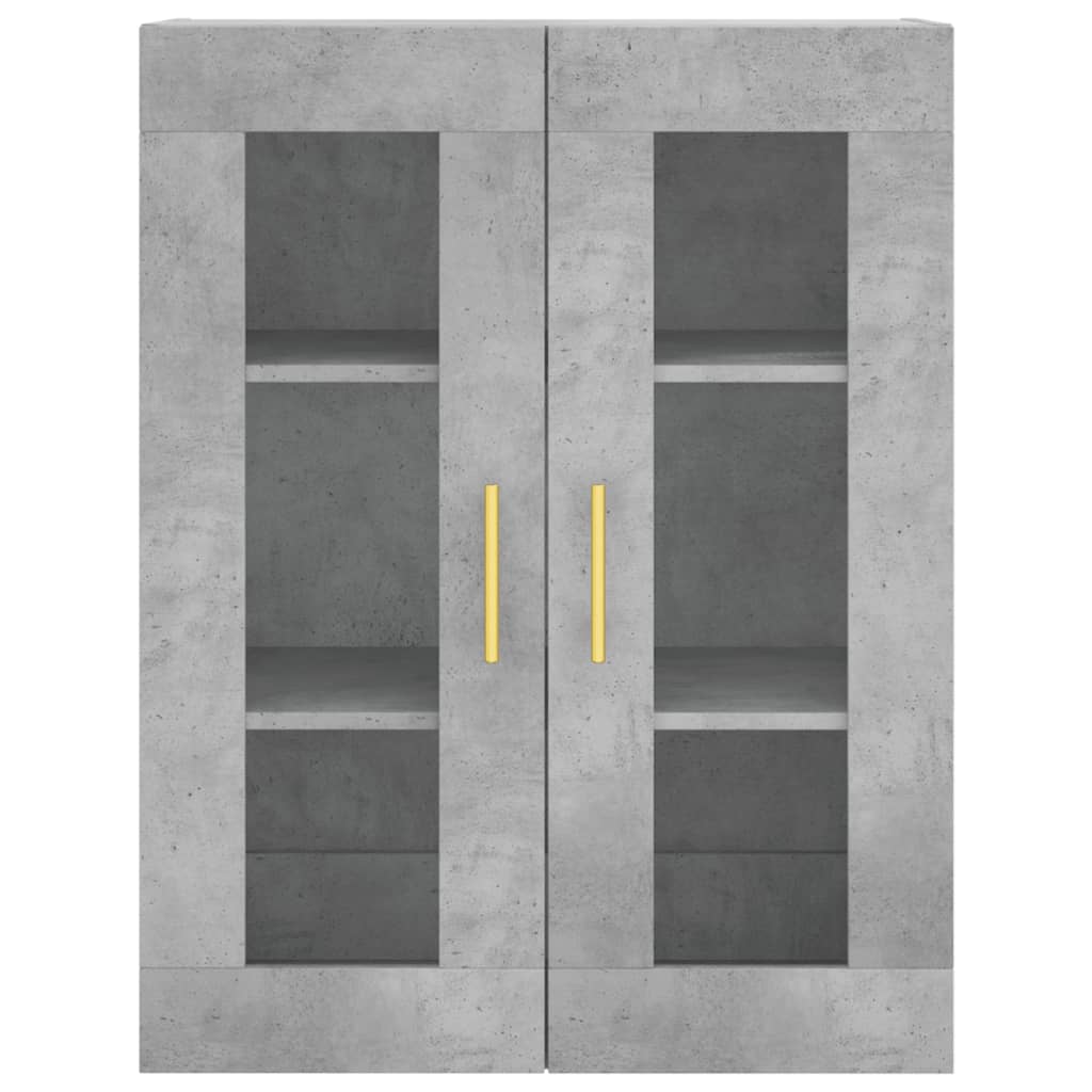 Dulap înalt, gri beton, 69,5x34x180, lemn compozit - Lando