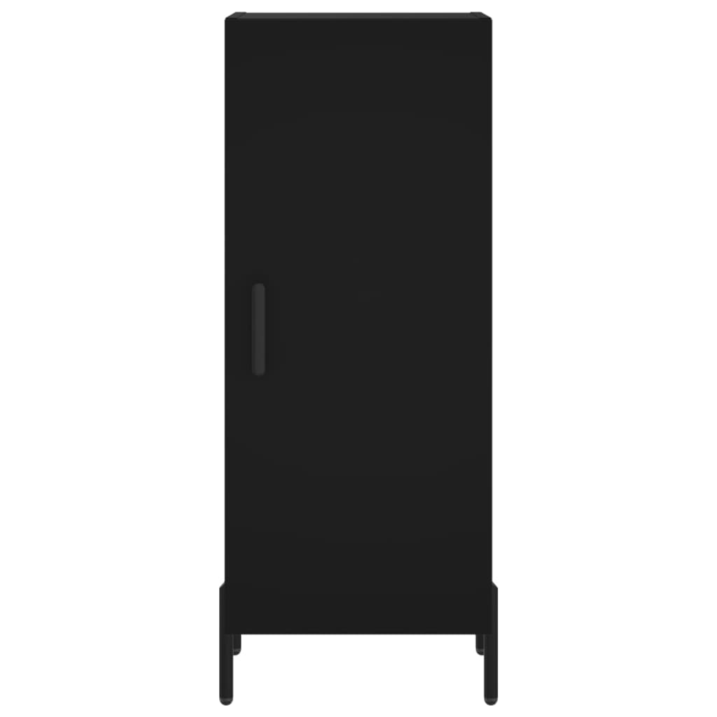 Dulap înalt, negru, 34,5x34x180 cm, lemn prelucrat - Lando