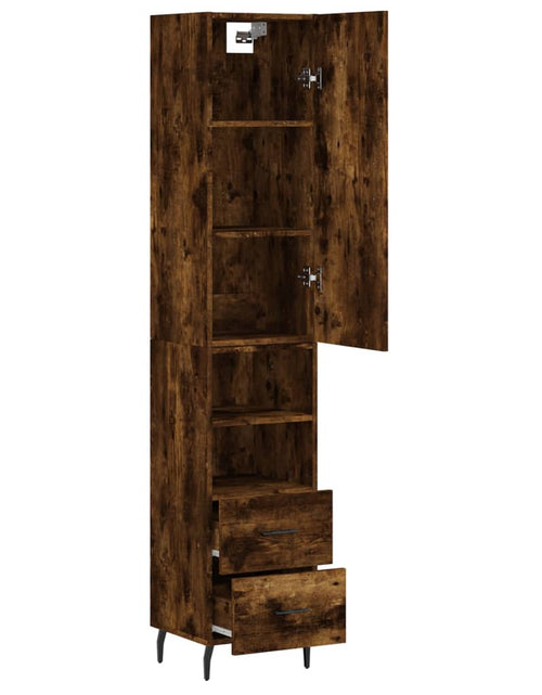 Загрузите изображение в средство просмотра галереи, Dulap înalt, stejar fumuriu, 34,5x34x180 cm, lemn prelucrat Lando - Lando
